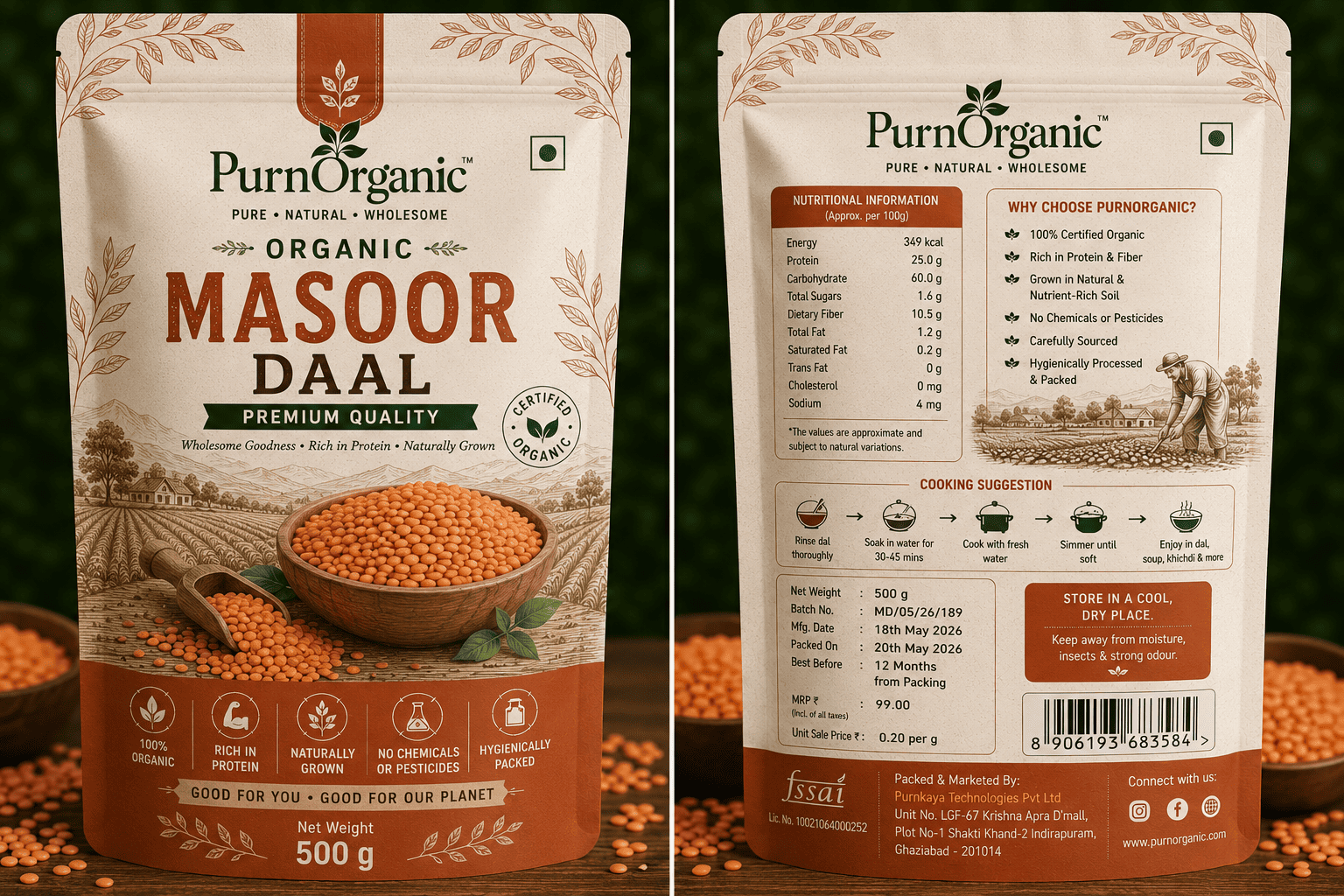 Organic Masoor Daal